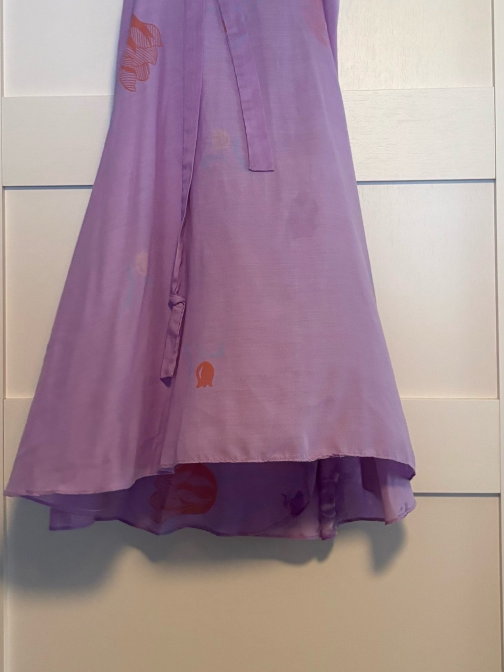 Lavender Floral Wrap Midi Skirt - Women